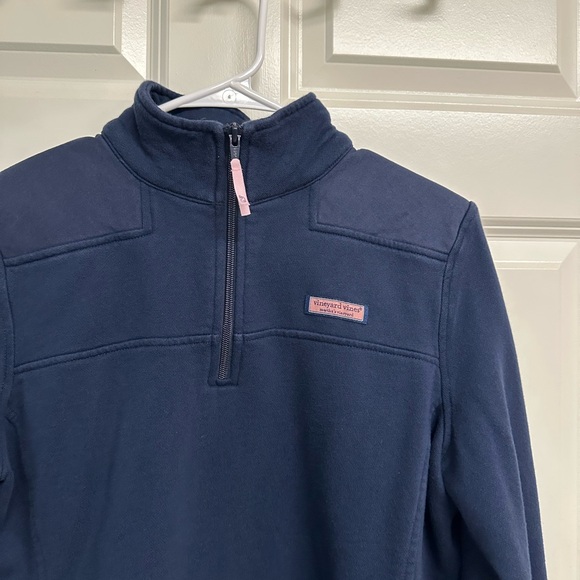 Vineyard Vines Sweater Women’s M Navy Blue 1/4 Zip Pullover Sweatshirt Preppy - Picture 3 of 8